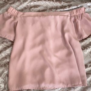 Off the shoulder pink blouse